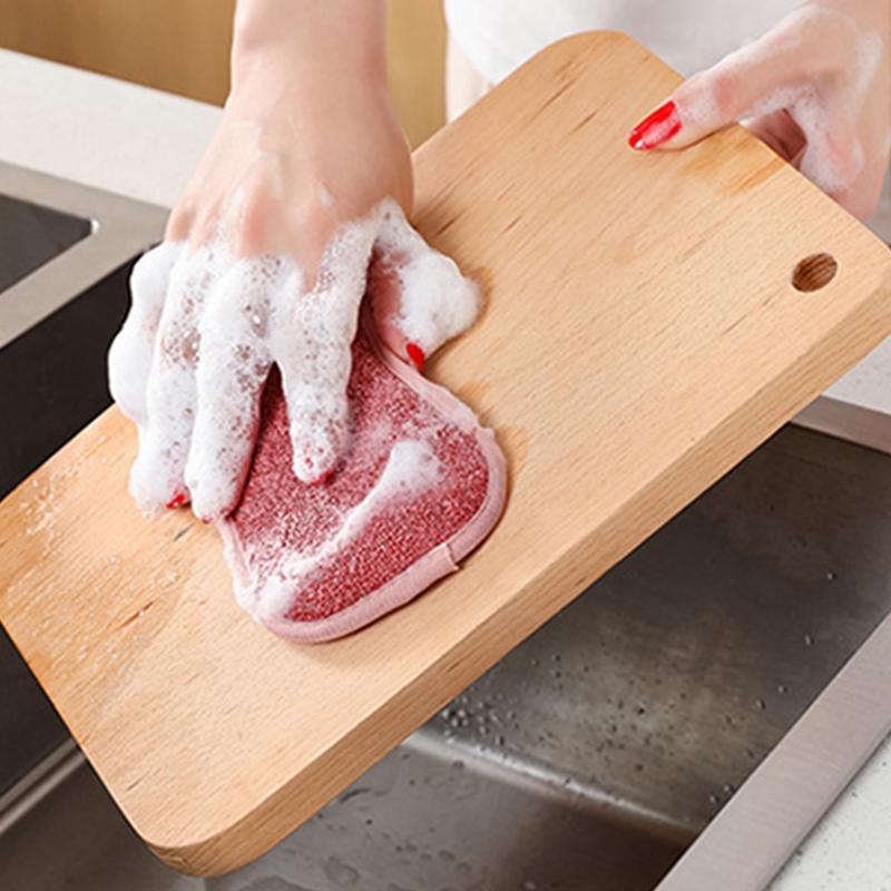 Популярная губка для мытья посуды, кастрюль, мисок, кухонный удобный инструмент, не наносит вреда тряпке для мытья посуды, утолщенная антипригарная масляная безмасляная чистящая салфетка из микрофибры