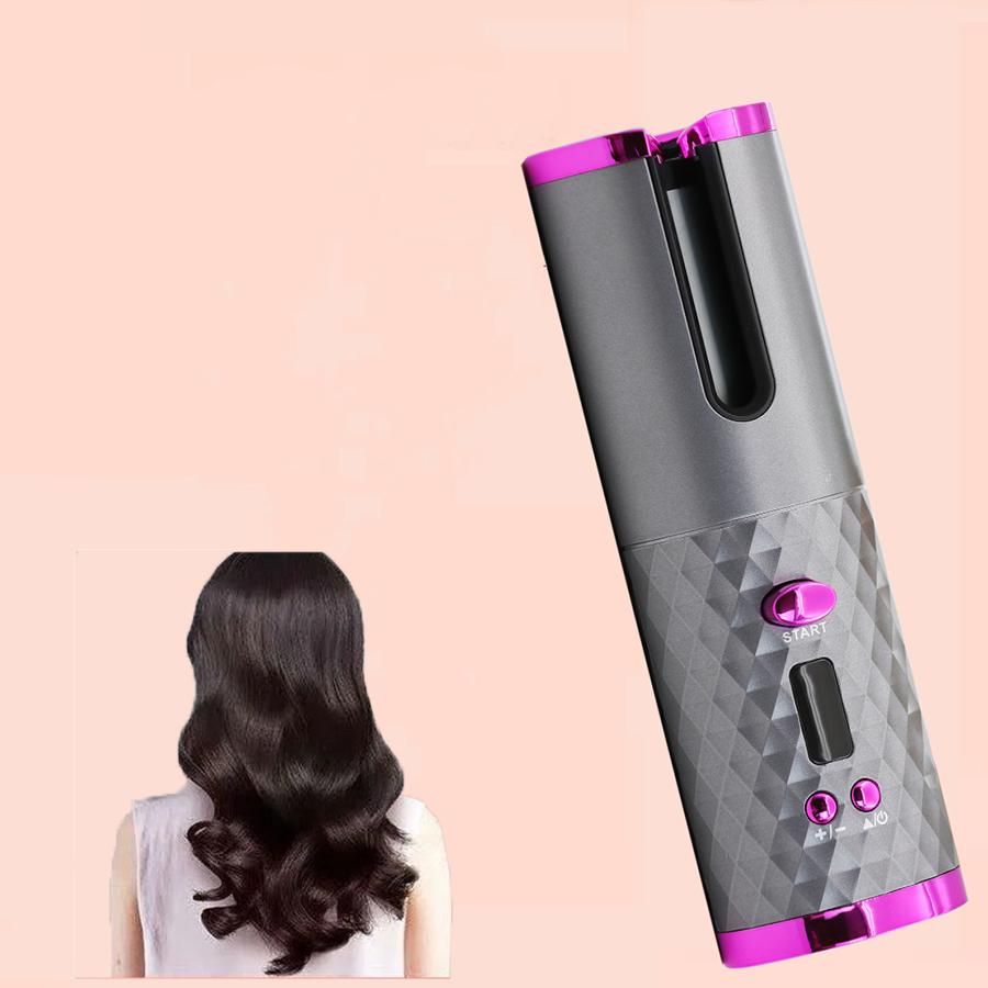 Wireless Automatic Curling Iron USB Rechargeable Timer LCD Hair Styling Tools