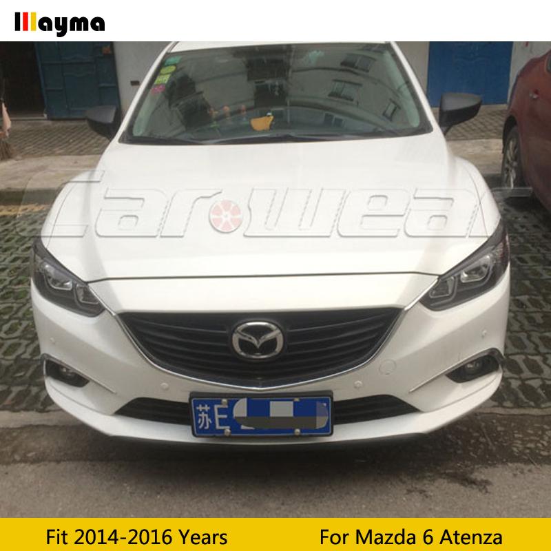 Накладка-стикер "Бровь" фары из углеродного волокна для Mazda 6 Atenza 2014 - 2016 M6 Стекловолокно грунтовка бровь