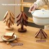 Tree Shape Heat Trivet Bamboo Placemats Foldable Kitchen Mat Non-Slip Tabletop Protector