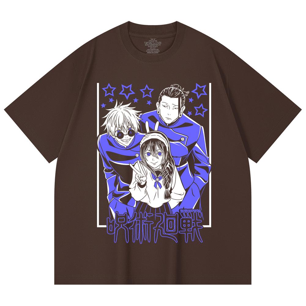 230 Gsm 100% Cotton Jujutsu Kaisen V54 Print Unisex Heavy Cotton T Shirt