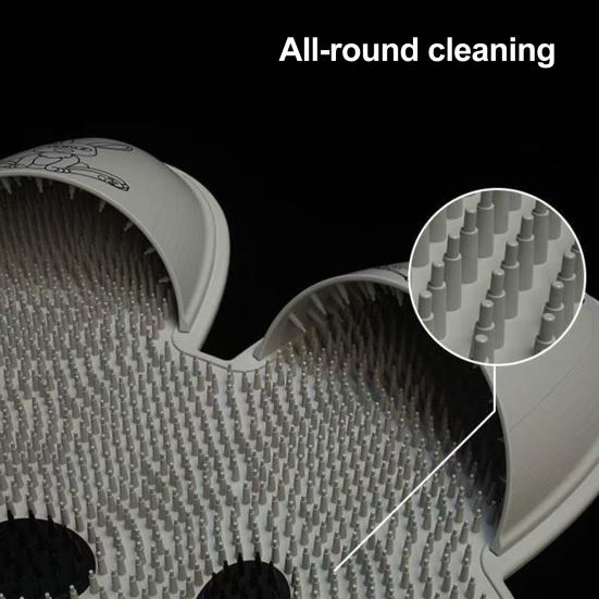 Rabbit Bathroom Shower Anti Slip Mat Foot Scrubber Back Scrubber Circular Massage Mat Silicone Foot Mat