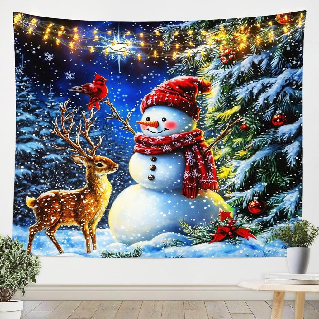 Christmas Santa Claus Wall Hanging Tapestry Snowman Wall Hanging Tree Wall Hanging Gorgeous Christmas Tree Fireplace Gifts