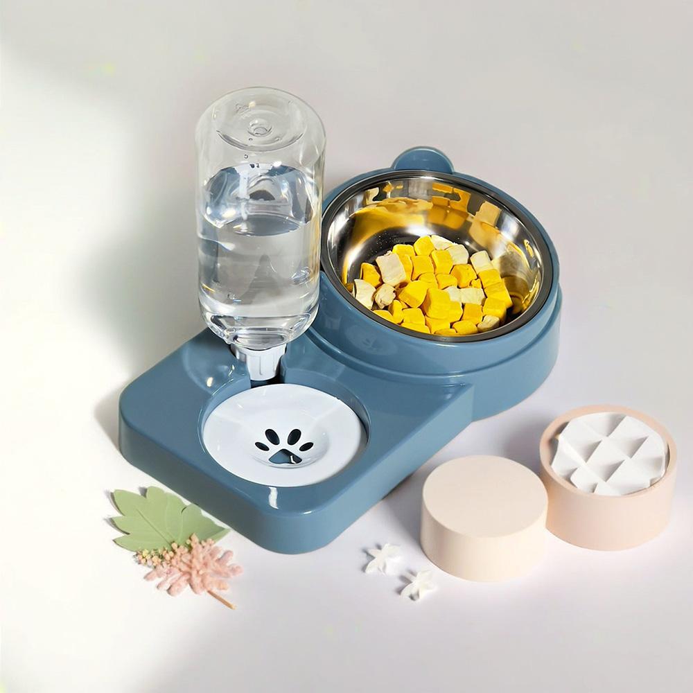 Pet Water & Food Bowl Set - Double Bowl Dog/Cat Feeder, Anti-Spill Pet Dish, Essential Pet Supplies