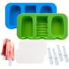 2 Pack Ice Lolly Moulds , BPA Free Silicone, Reusable , Easy Release, Stackable Design with Removable Sticks , Covers for Homemade Ice Cream