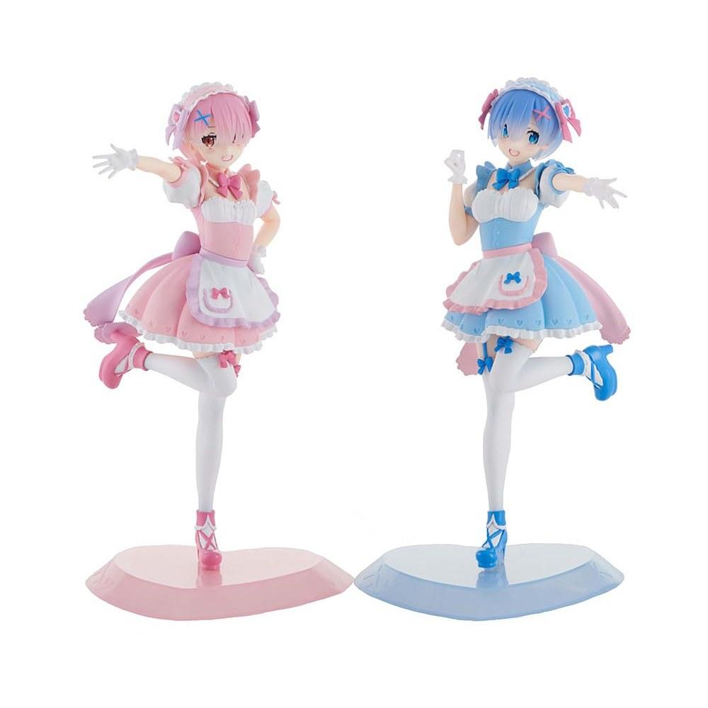 Furyu Re:Zero Starting Life in Another World Rem and Ram Dreamy Maid Set Complete Painted Plastic Figure