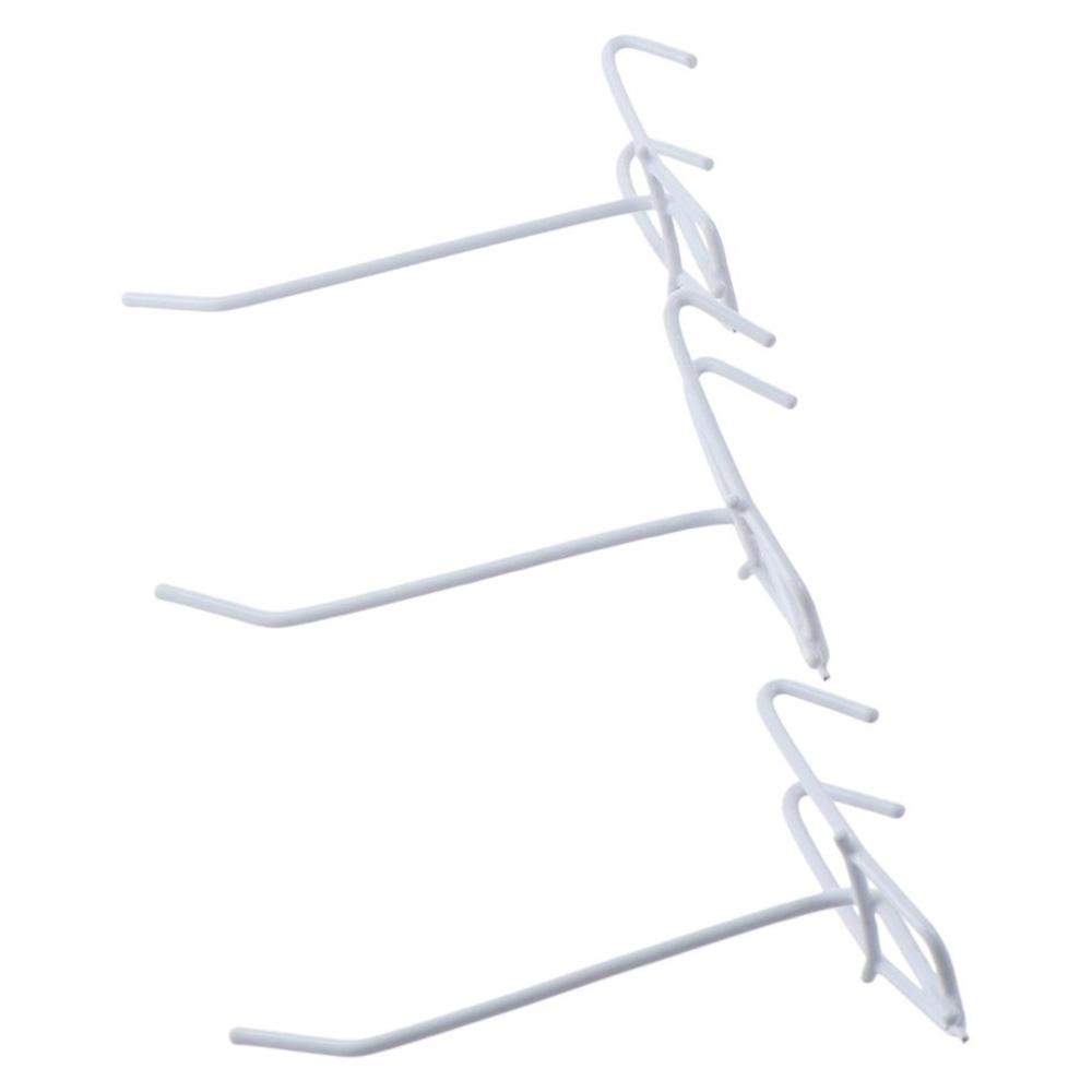 Durable 4 Inch White Grid Wall Display Hooks Metal Wall Organizers Gridwall Hooks & Hangers Wall Grid Accessories