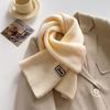 Women Winter Warm Knitted Scarf Solid Color Outdoor Thickened Neckerchief Vintage Long Scarves