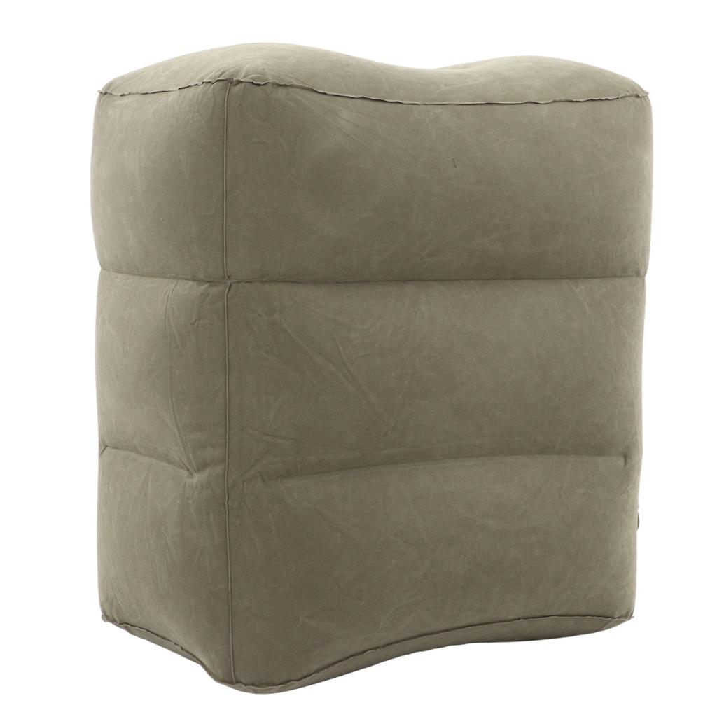 Inflatable Foot Rest Promote Blood Circulation Relieve Fatigue PVC Flocking Inflatable Footrest Cushion for Travel Dark