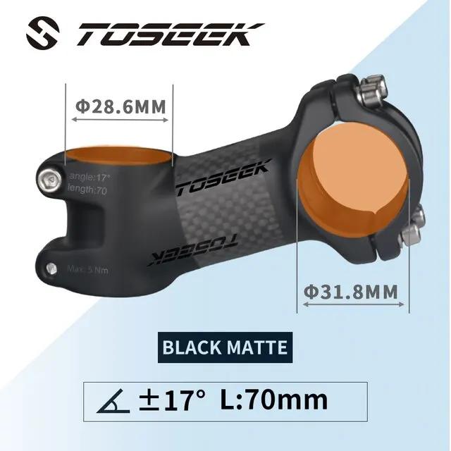 Toseek Stem MTB Carbon + Aluminum Mtb Handlebar Stem Bike Power 31 8mm Bicycle Handlebar Table 10 17 25 35 Degree Stem Bike Part