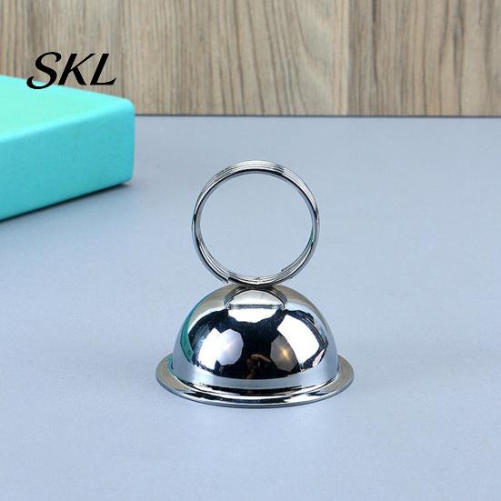 Solid Wood Table Accessory Number Holder, Metal Place Card Foodservice Split-Ring Style Weighted Holder Menu Stand for Photos, Memo, Notes,