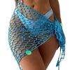 Hand-Crocheted Sequin Bikini Cover-Up Skirt