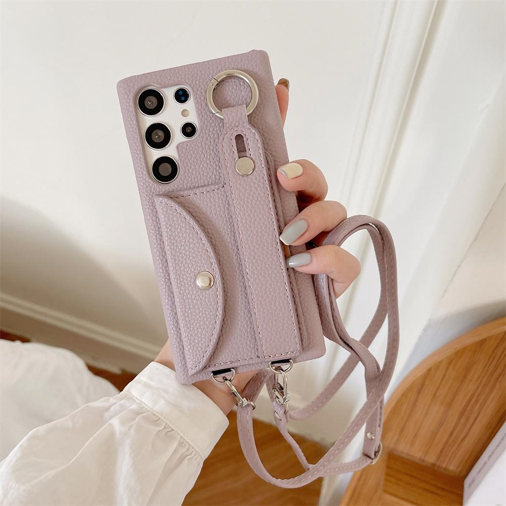 Кожаный чехол для телефона Samsung S8 S9 S10 Plus S10e S20 S21 S22 S23 Plus Ultra с ремешком-шнурком на шею, ремешком для подвешивания, кошельком, карманом для карт, чехол