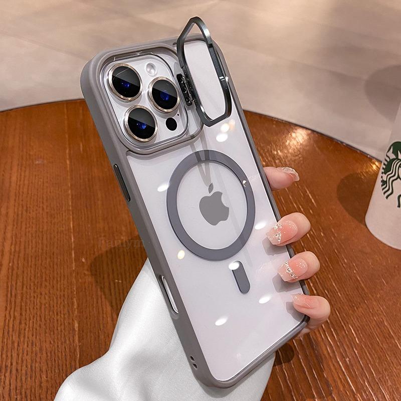 Чехол-подставка с беспроводной зарядкой для iPhone 17 Pro Max 16 15 14 13 12 11 Pro Max Plus Защитная крышка для объектива Air funda