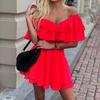 Summer Women's Dress One Shoulder Sleeveless Ruffle Sexy Mini Dresses