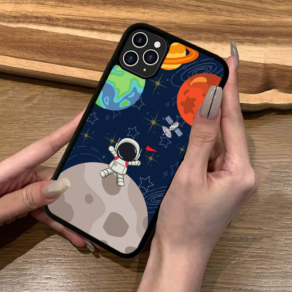 Милый Чехол для Телефона Астронавт Силикон PC+TPU Для Для IPhone 11 12 13 14 15 16 Plus Pro Max Чехол
