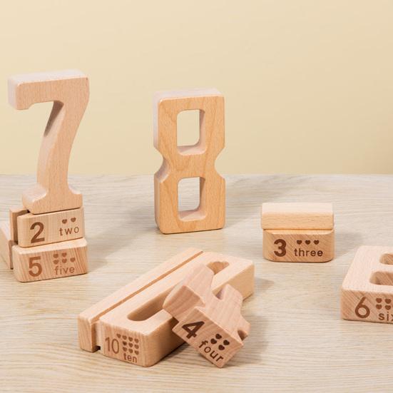 1 набор деревянных конструкторов для развития мелкой моторики, обучающих цифровых блоков, игр на равновесие для малышей, арифметических обучающих блоков для математики