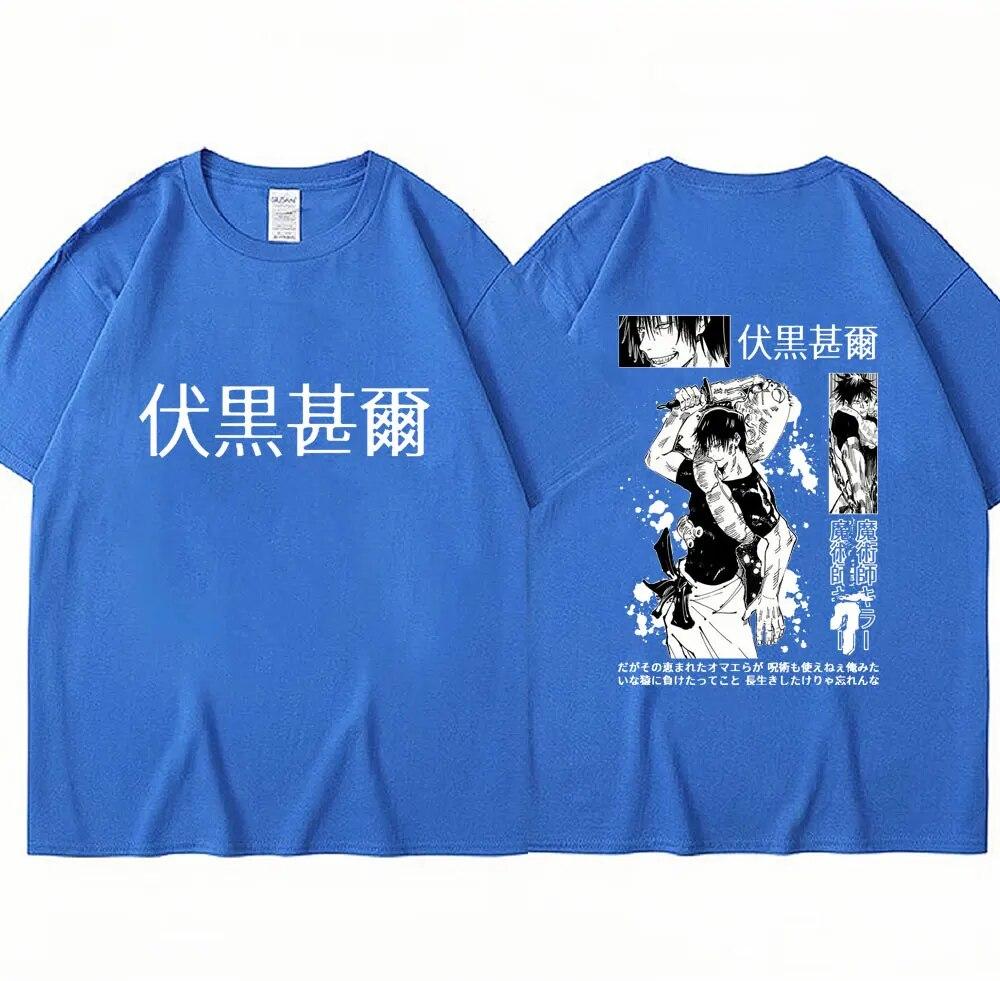 Japan Anime Jujutsu Kaisen Fushiguro Toji Print T-shirt Unisex Women Fashion Oversized Cotton T Shirts Harajuku Manga T Shirt Unisex