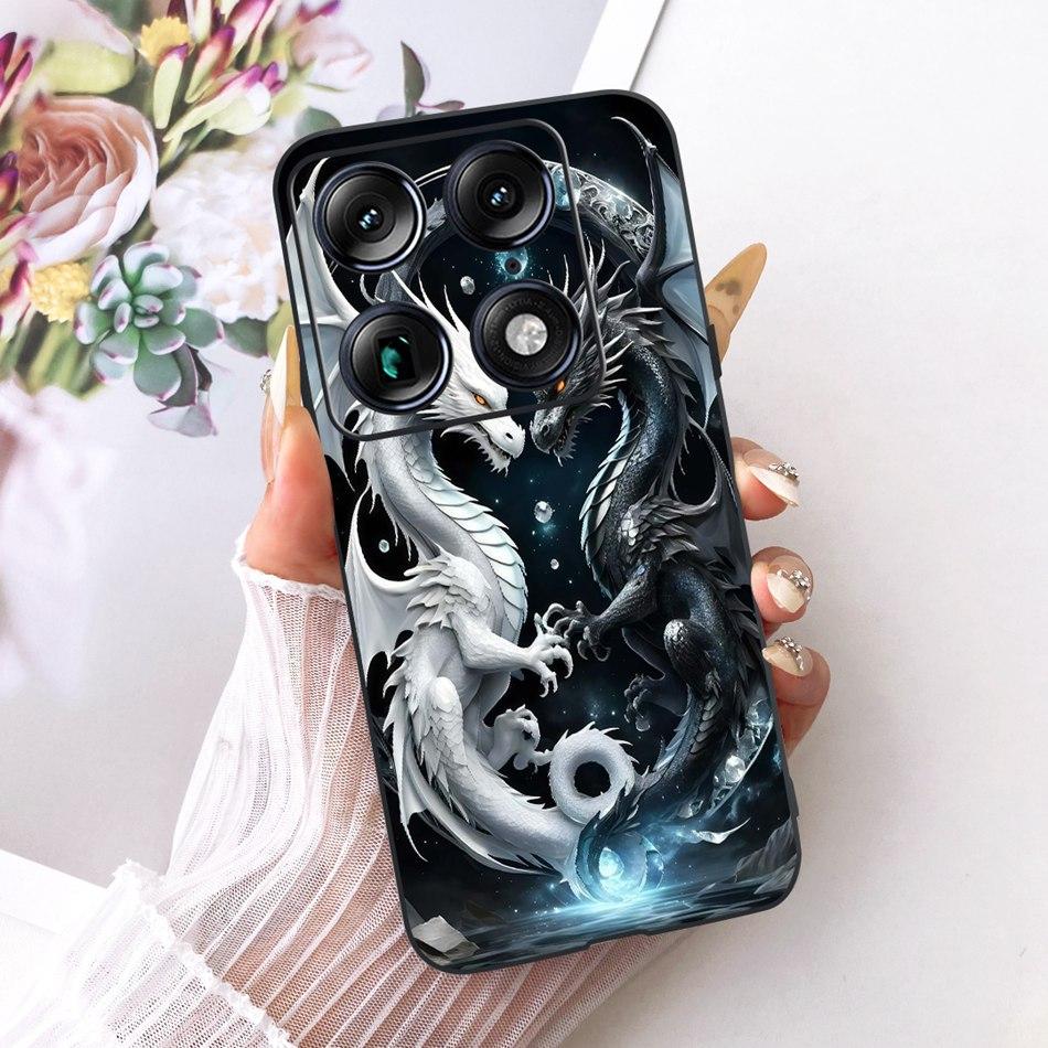For Motorola Signature Cool Dragon Tiger Pattern Phone Case For Motorola Signature XT2603-2 Black Silicone Soft Covers Bumpers