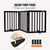 Free Standing Dog Gate 24x60 inch Freestanding Pet Gate Foldable Brown