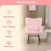 Soft Fleecey Rocking Wingback Chair - Pink