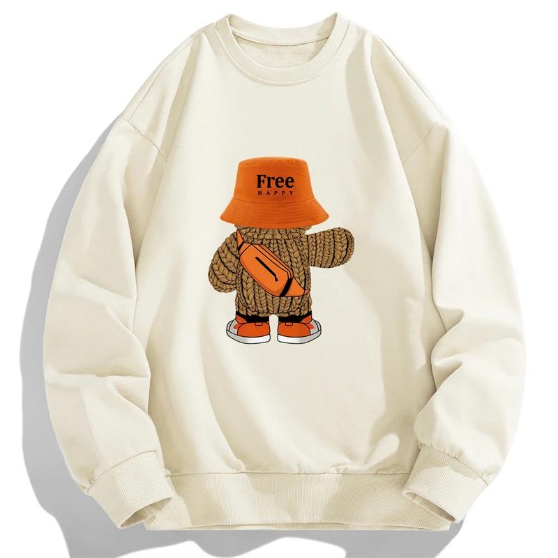 New Sweatshirt Unisex Autumn Spring Long Sleeved T-shirts Unisex Print Hoodies Round Neck Pullover Fashion Hip Hop Top Unisex's Clothing