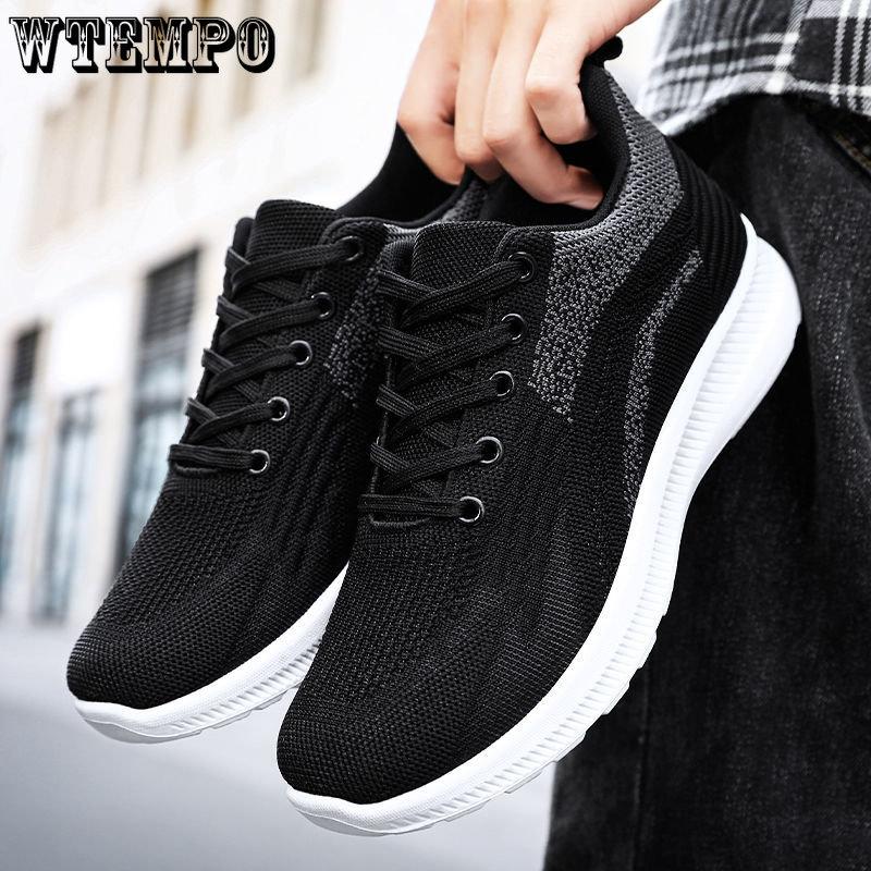 WTEMPO Летние кроссовки, мужские сетчатые легкие дышащие спортивные туфли, нескользящая повседневная обувь с мягкой подошвой, амортизирующие кроссовки