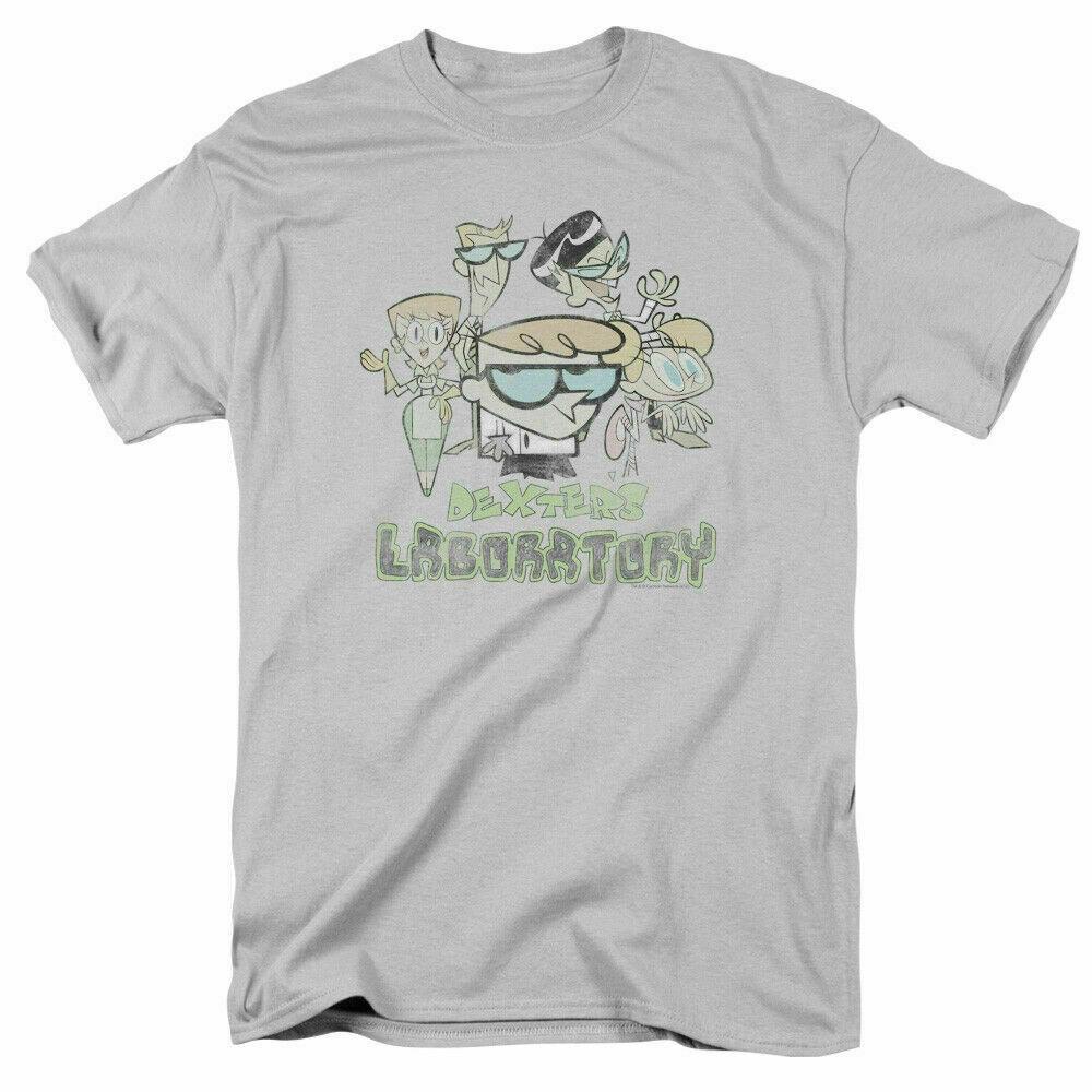 26 Dexter's Laboratory Vintage Cast T Shirt Mens Licensed Cartoon Merch Silver Unisex T-Shirt