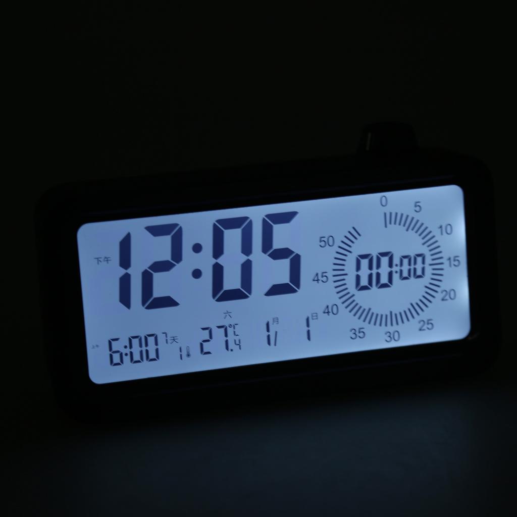 Визуальный таймер с цифровым будильником, обратный отсчет 60 минут, регулируемая яркость, дисплей температуры для кухни
