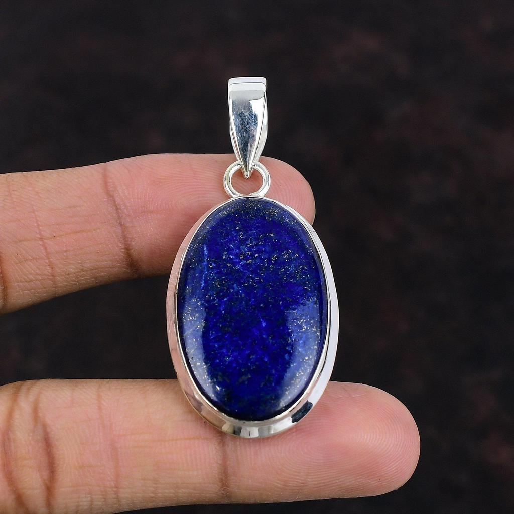 Lapis Lazuli Pendant Real Gemstone Handmade Jewelry 925 Sterling Silver Pendant Natural Lapis Lazuli Jewelry Gift For Her Birthstone Pendant