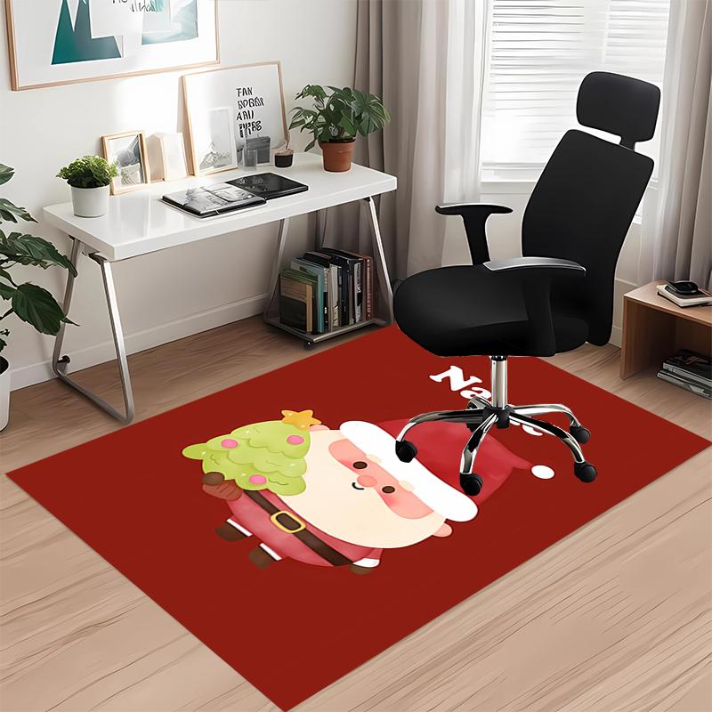 Custom Name Christmas Santa Claus Printed Carpet, for Office Chair Living Room Bedroom Kitchen Room Decor Gifts.