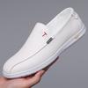 Модные мужские кожаные туфли для вождения на весну и осень, новые дизайнерские повседневные мужские мокасины с мягкой подошвой, модные легкие белые туфли для мужчин