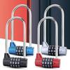Security Lengthened Shackle Lock 4 Digit Combination Padlock Durable Password Lock  Suitcase