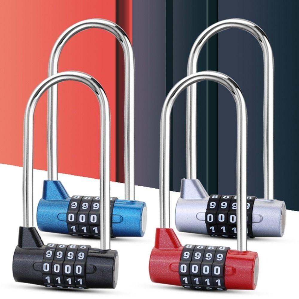 Security Lengthened Shackle Lock 4 Digit Combination Padlock Durable Password Lock  Suitcase