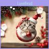 Car Acrylic Accessory Cat Cartoon Decor For Christmas Auto Festive Interior Gift