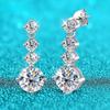 Серьги-капли D Color 2.6CTTW D Color, сертифицированные муассанитовые серьги для женщин, классические свадебные украшения с четырьмя когтями, 100% серебро 925 пробы