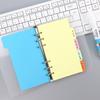 5Pcs Colored Ring Binder Dividers with Tabs Plastic Index Separator Pages 6-Ring Binder Macaron Pastel Page Dividers Writable Labels