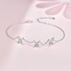 2022 New 925 Sterling Silver Link Chain Crystal Butterfly Charm Bracelet &Bangle For Women Wedding Jewelry Sl163