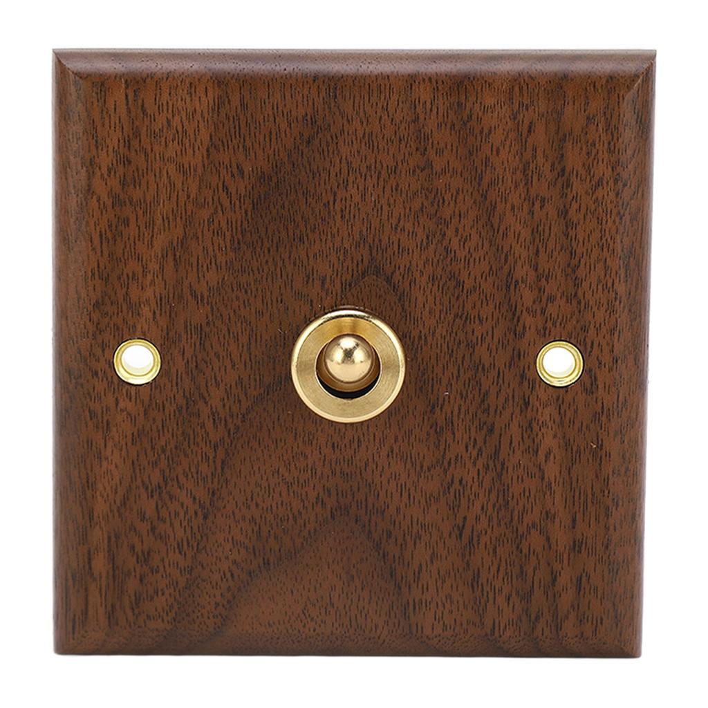 Antique Decoration Toggle Switch Retro Single Toggle Switch 250V with Hand Made Wood Walnut Wall Pan