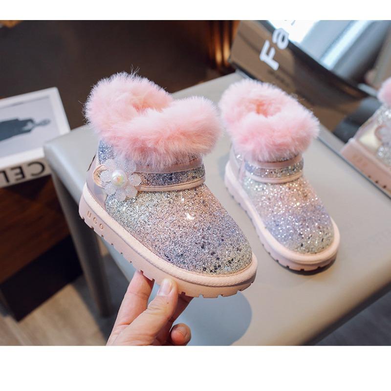 Kids Warm Fleece Lined Waterproof Winter Snow Ankle Boots For Boys And Girls