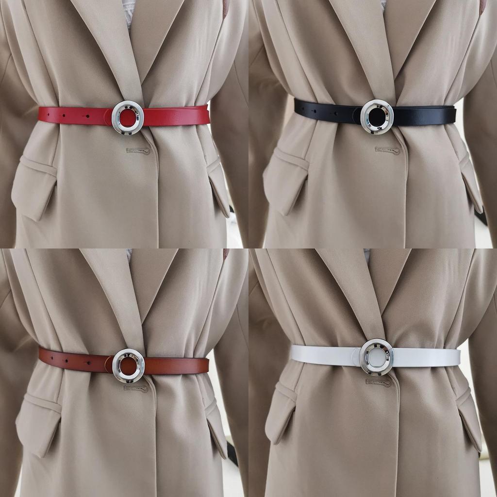 Slim Leather Ladies Waist Belt With Alloy Clasp For Modern Casual And Work Looks