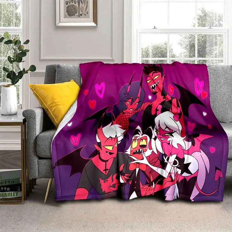 Одеяло с героями мультфильмов Helluva Boss Blitzo для взрослых, мягкое одеяло для дома, спальни, кровати, дивана, пикника, офисного чехла, детское одеяло