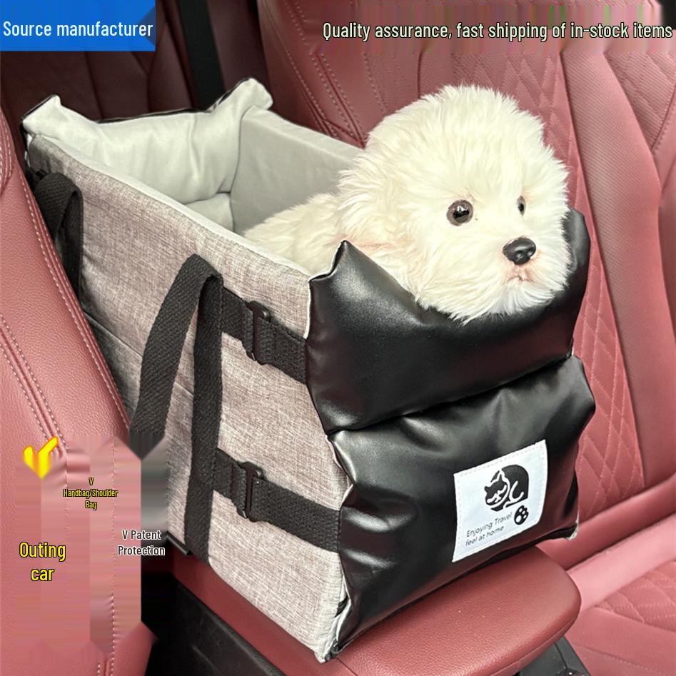 Leather Car Console Pet Bed & Seat Mat for Cats and Dogs