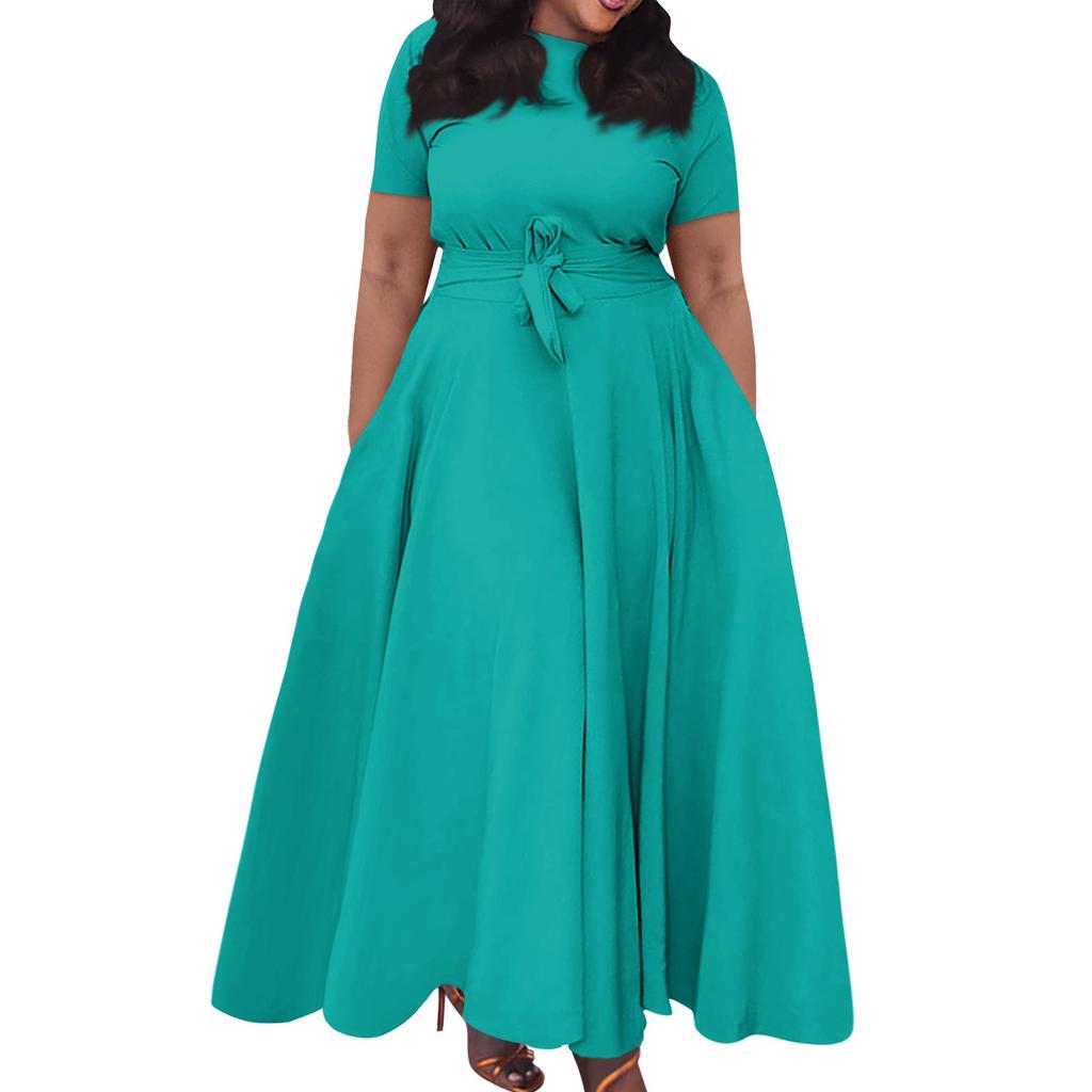 Женское повседневное модное свободное платье большого размера с круглым вырезом и короткими рукавами на бретелях