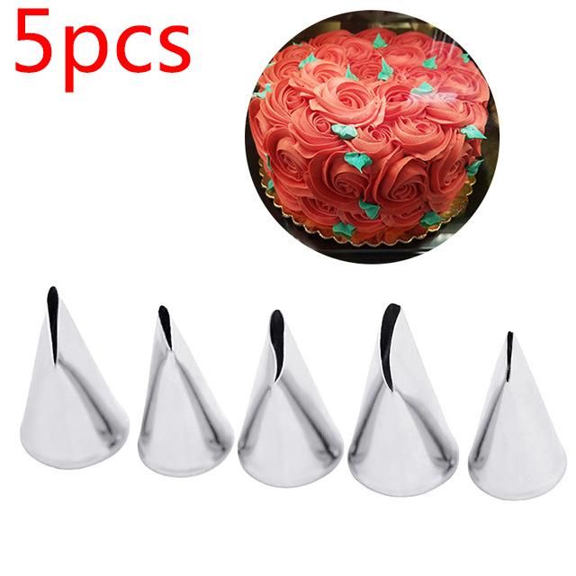 Насадки в виде листьев, насадки для труб из нержавеющей стали, насадки для кондитерских изделий, набор инструментов для украшения тортов из помадки, 5 шт.