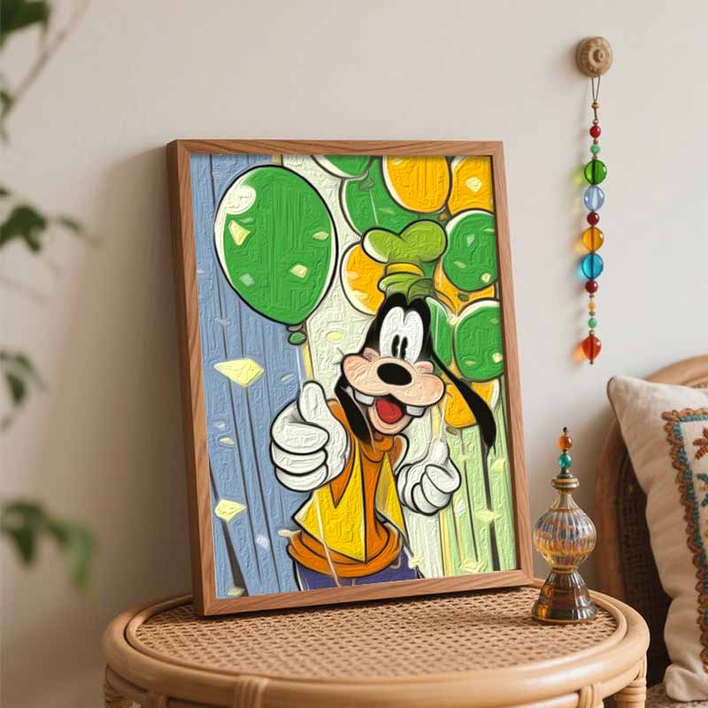 Disney Goofy Party diy coloring oil painting handpainted filling home decoration gift, cartoon wall art decor canvas, fun craft for wall