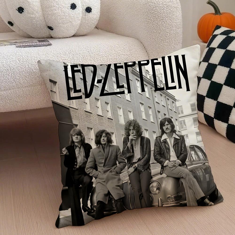 Fashion Iconic LLed ZeppelinS Rock Cushion Cover Throw Pillow Cover Hidden Button Durable Polyester Chair Cushion