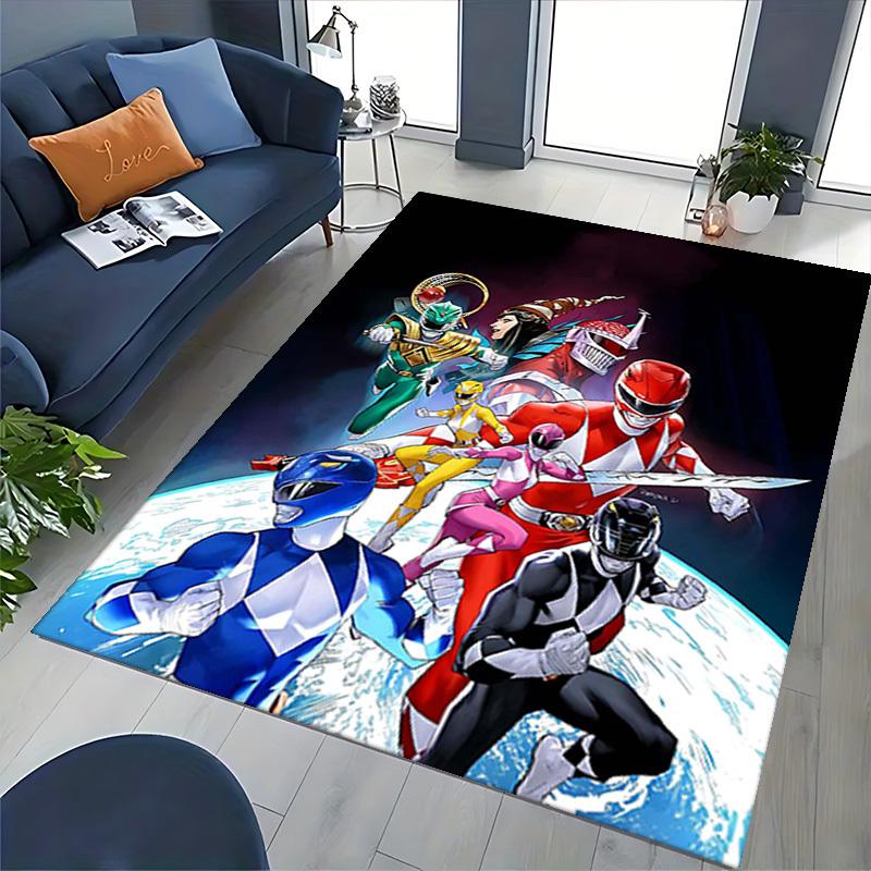 1 шт. Коврик для офисного кресла с дизайном из аниме и мультфильмов Power Rangers, нескользящий ковер для домашнего декора, гостиной, спальни, игровой комнаты - Идеальный подарок для фанатов!T023
