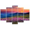 Feeby Five piece picture canvas print, Sunrise