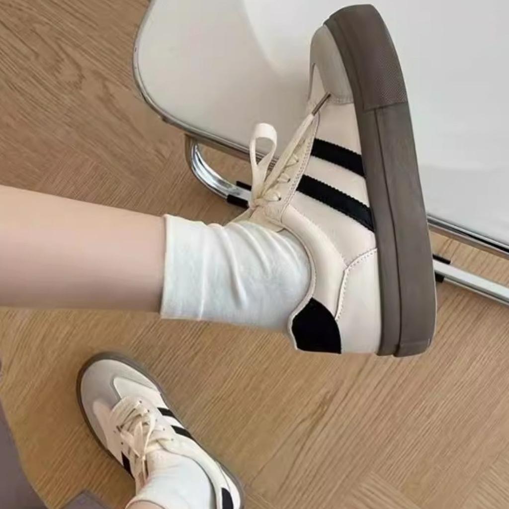 Guochao German training shoes women's shoes 2025 new spring and autumn platform white shoes retro Forrest Gump shoes casual sports board shoes